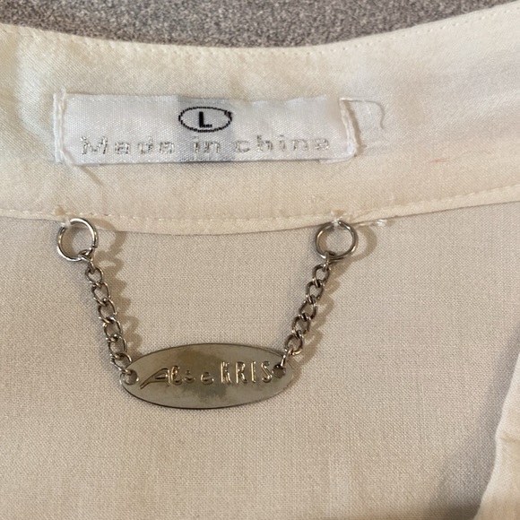 Alic Kris - Long sleeve cream blouse. Size L - Picture 7 of 8